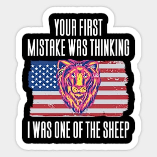 Conservative Lion Sheep Sticker